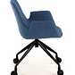 Silla Giratoria Glamm, estructura con ruedas - Negro - Azul - Miniatura 4