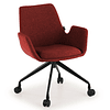 Silla Giratoria Glamm, estructura con ruedas - Negro - Rojo