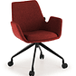 Silla Giratoria Glamm, estructura con ruedas - Negro - Rojo - Miniatura 1