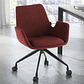 Silla Giratoria Glamm, estructura con ruedas - Negro - Rojo - Miniatura 2