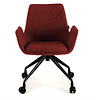 Silla Giratoria Glamm, estructura con ruedas - Negro - Rojo