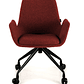 Silla Giratoria Glamm, estructura con ruedas - Negro - Rojo - Miniatura 3