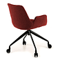 Silla Giratoria Glamm, estructura con ruedas - Negro - Rojo - Miniatura 4
