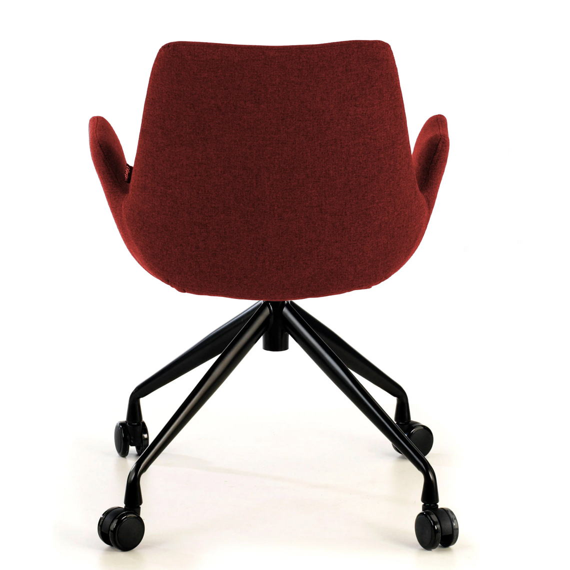 Silla Giratoria Glamm, estructura con ruedas - Negro - Rojo 6