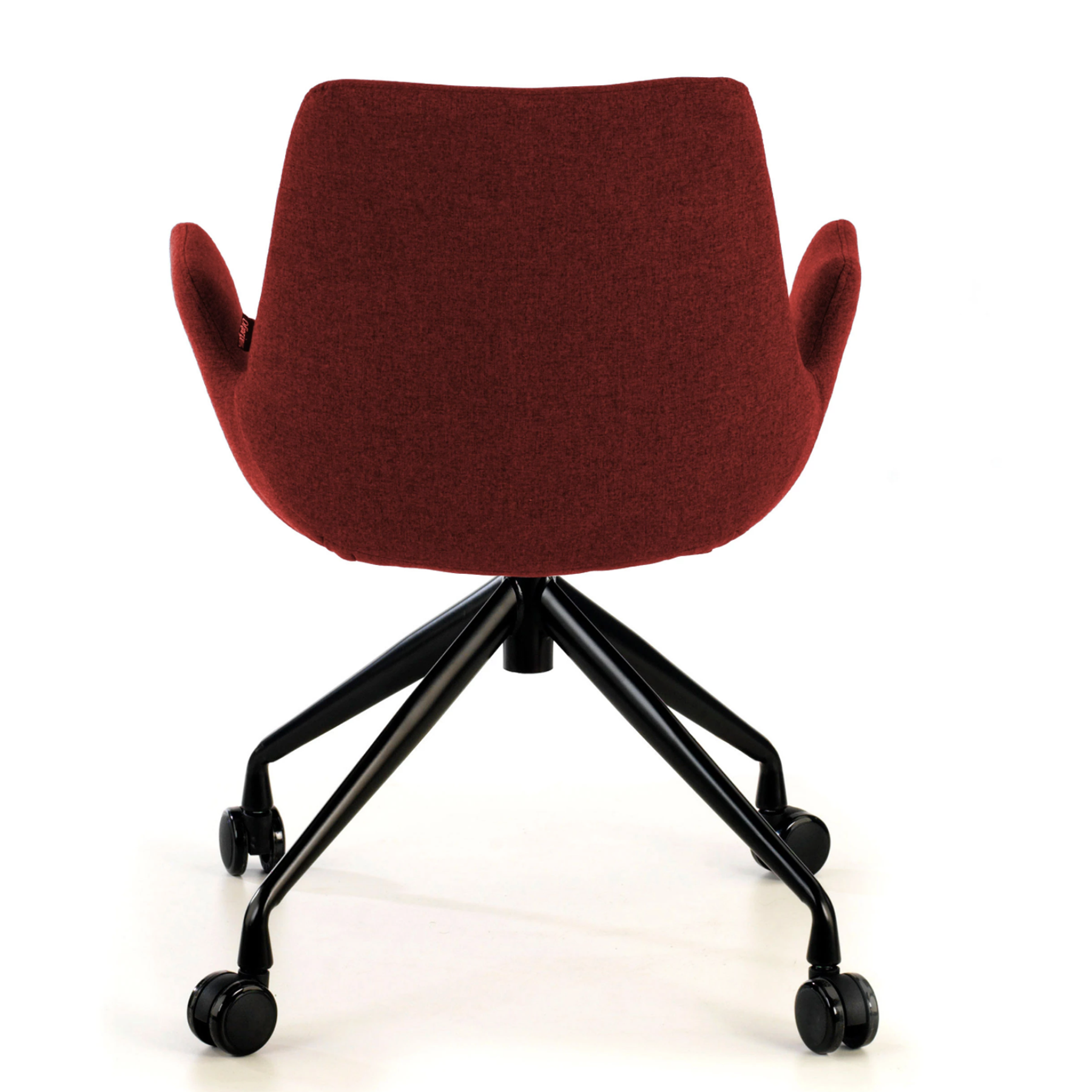 Silla Giratoria Glamm, estructura con ruedas - Negro - Rojo