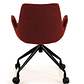 Silla Giratoria Glamm, estructura con ruedas - Negro - Rojo - Miniatura 6