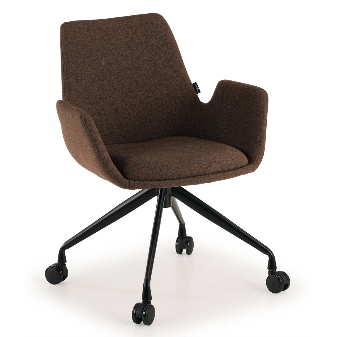 Silla Giratoria Glamm, estructura con ruedas - Negro - Marrón 1