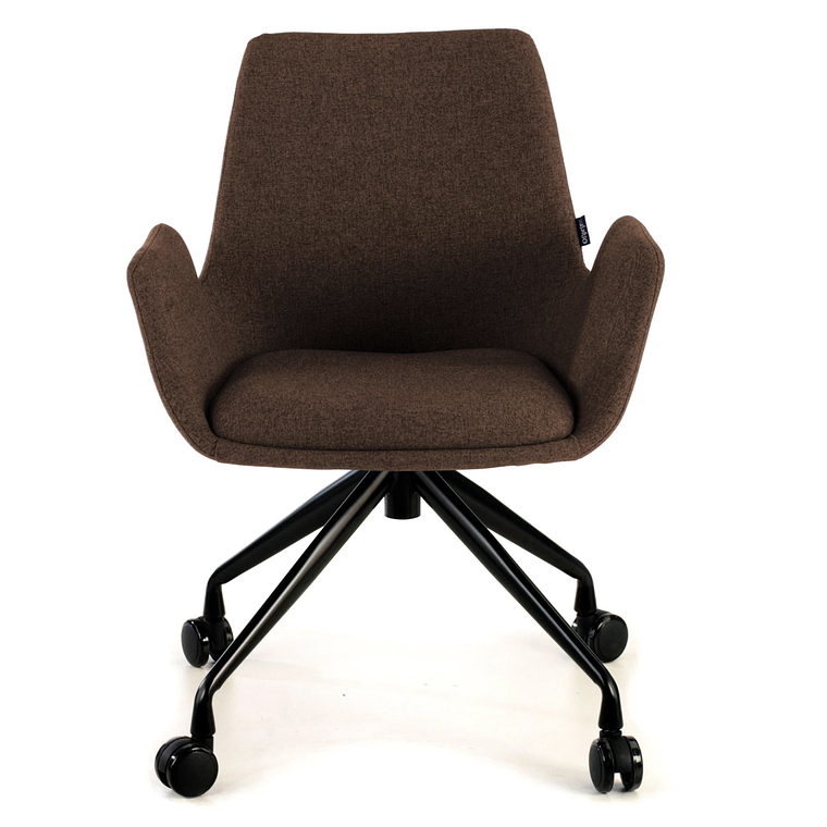 Silla Giratoria Glamm, estructura con ruedas - Negro - Marrón 3