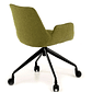 Silla Giratoria Glamm, estructura con ruedas - Negro - Verde - Miniatura 4