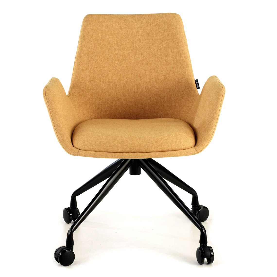 Silla Giratoria Glamm, estructura con ruedas - Negro - Amarillo 3