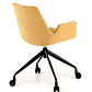 Silla Giratoria Glamm, estructura con ruedas - Negro - Amarillo - Miniatura 5