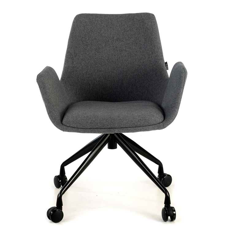 Silla Giratoria Glamm, estructura con ruedas - Negro - Antracita 3