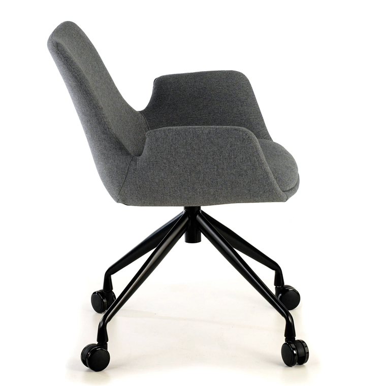 Silla Giratoria Glamm, estructura con ruedas - Negro - Antracita 4