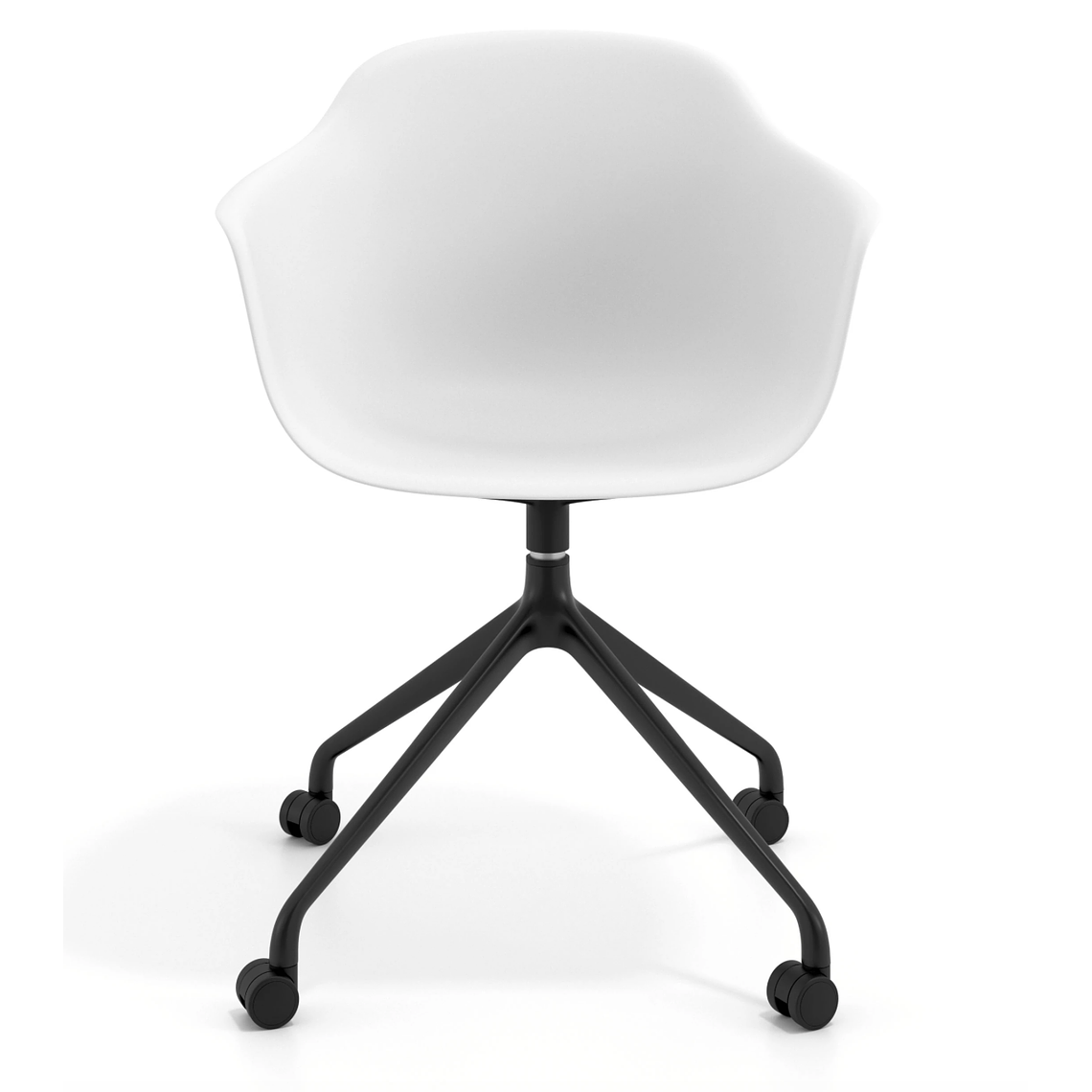 Silla Giratoria Alice, con ruedas - Negro - Blanco 3