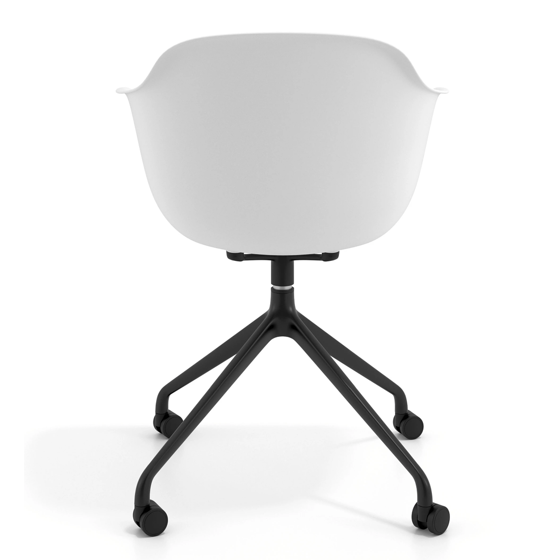 Silla Giratoria Alice, con ruedas - Negro - Blanco 5