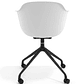 Silla Giratoria Alice, con ruedas - Negro - Blanco - Miniatura 5