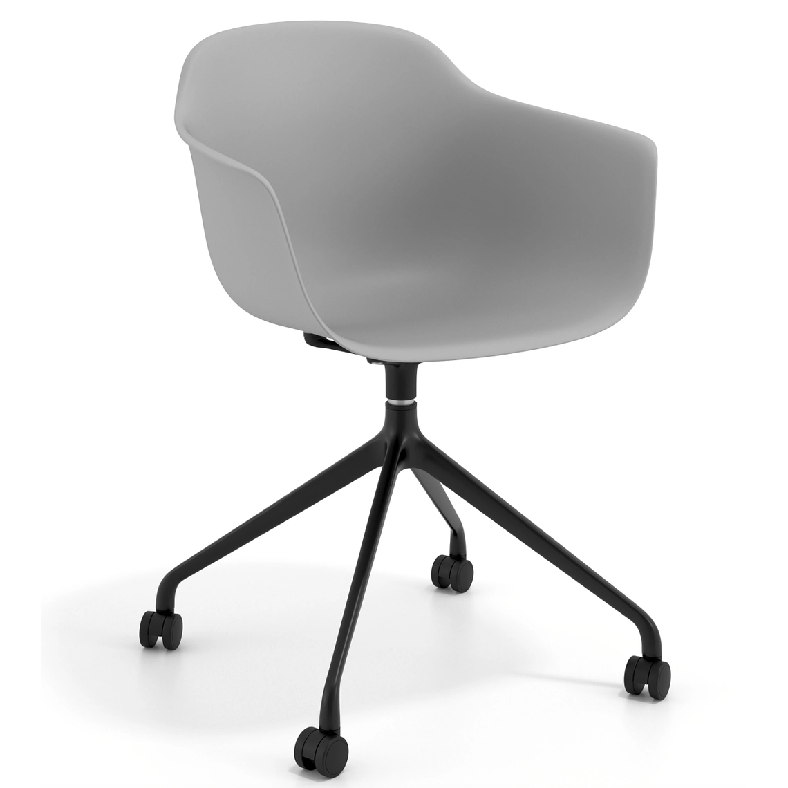 Silla Giratoria Alice, con ruedas - Negro - Gris 1