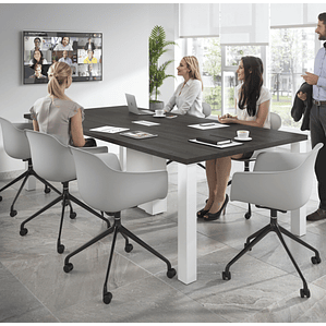 Silla Giratoria Alice, con ruedas - Negro - Gris