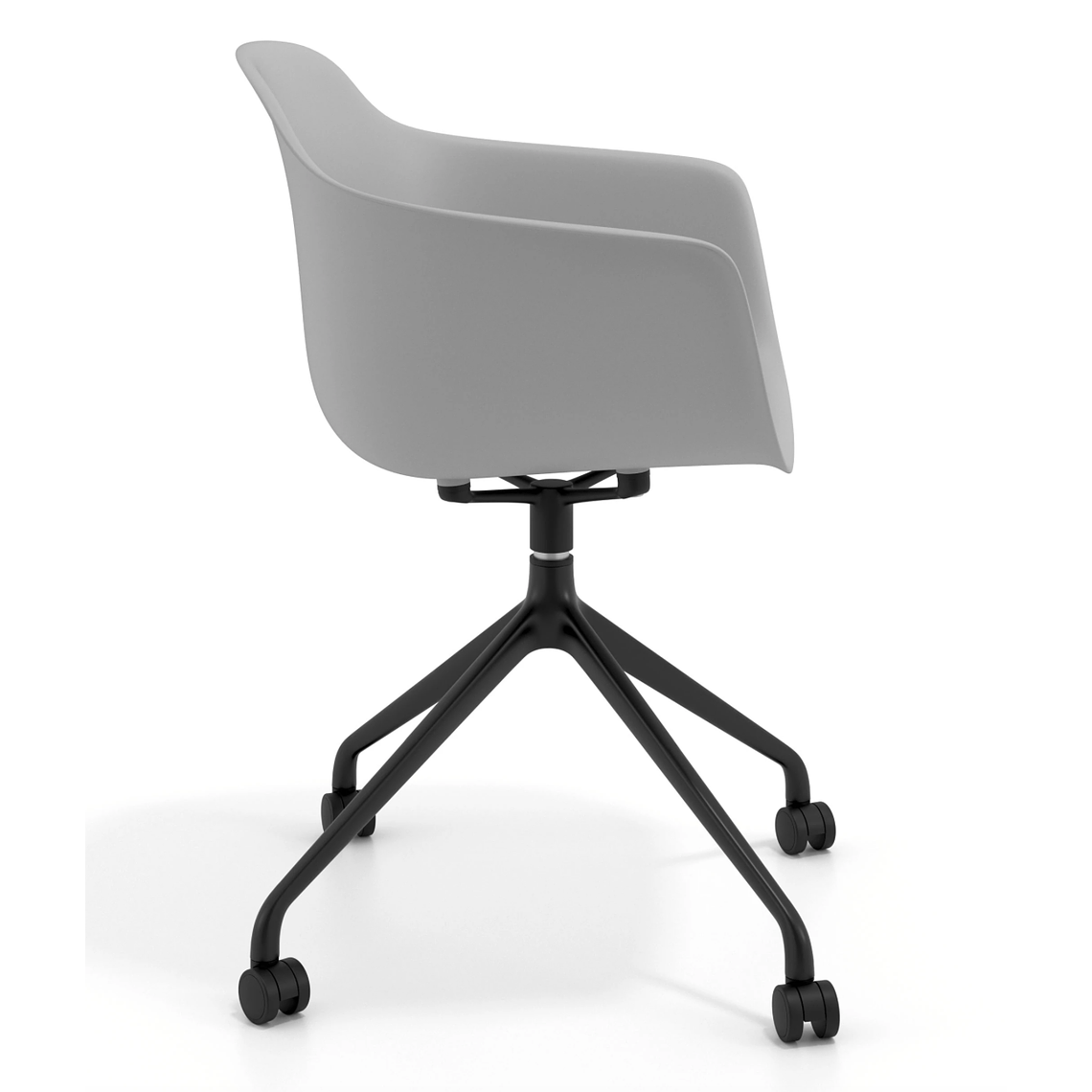 Silla Giratoria Alice, con ruedas - Negro - Gris 4