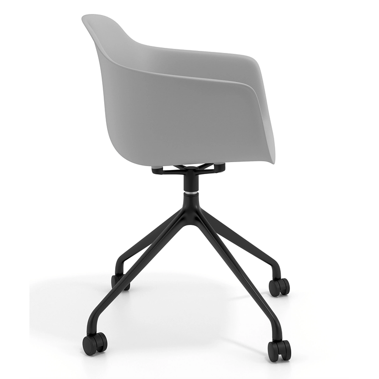 Silla Giratoria Alice, con ruedas - Negro - Gris 4