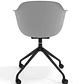 Silla Giratoria Alice, con ruedas - Negro - Gris - Miniatura 5