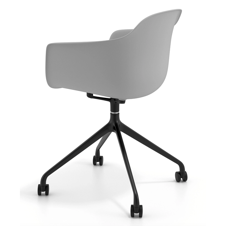 Silla Giratoria Alice, con ruedas - Negro - Gris 6