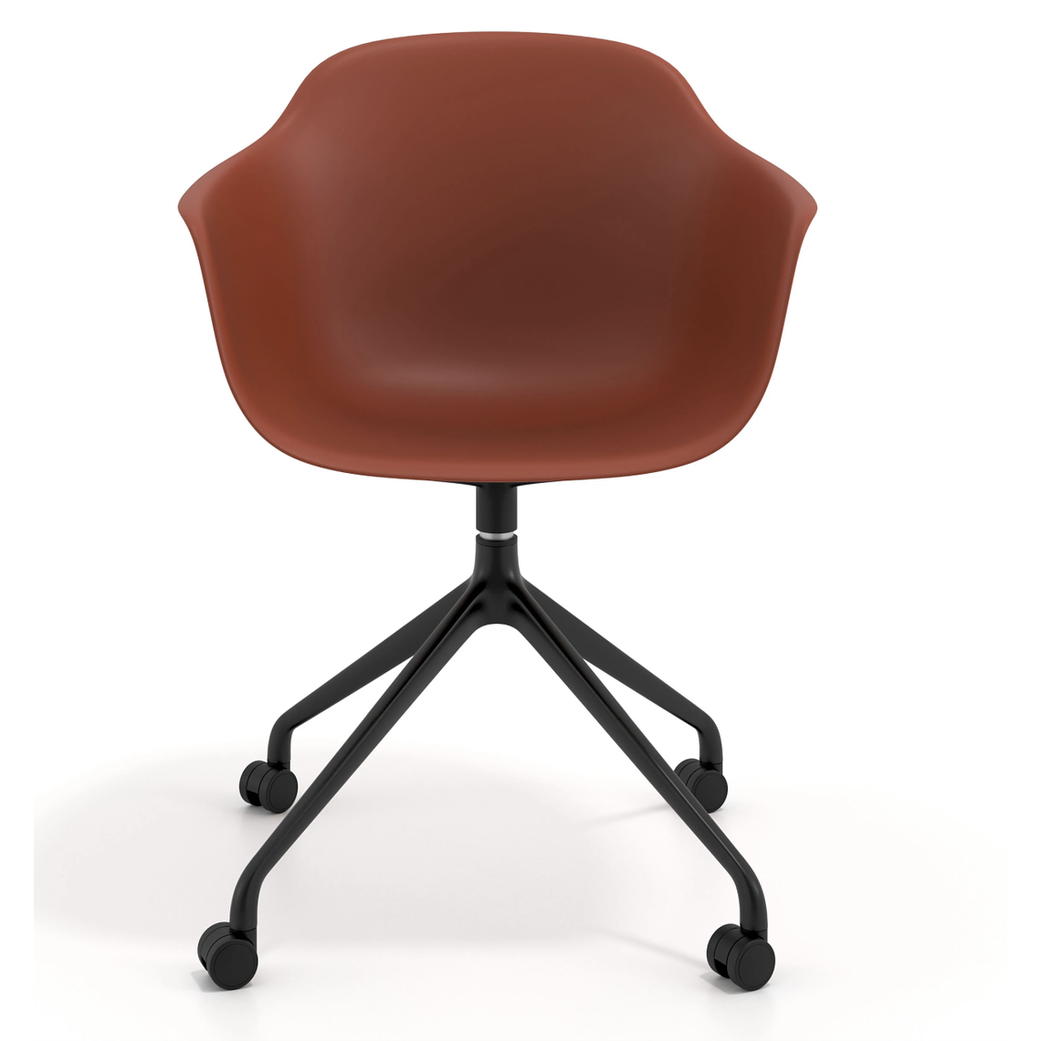 Silla Giratoria Alice, con ruedas - Negro - Naranja 3