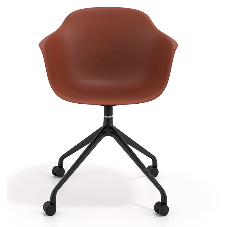 Silla Giratoria Alice, con ruedas - Negro - Naranja 3