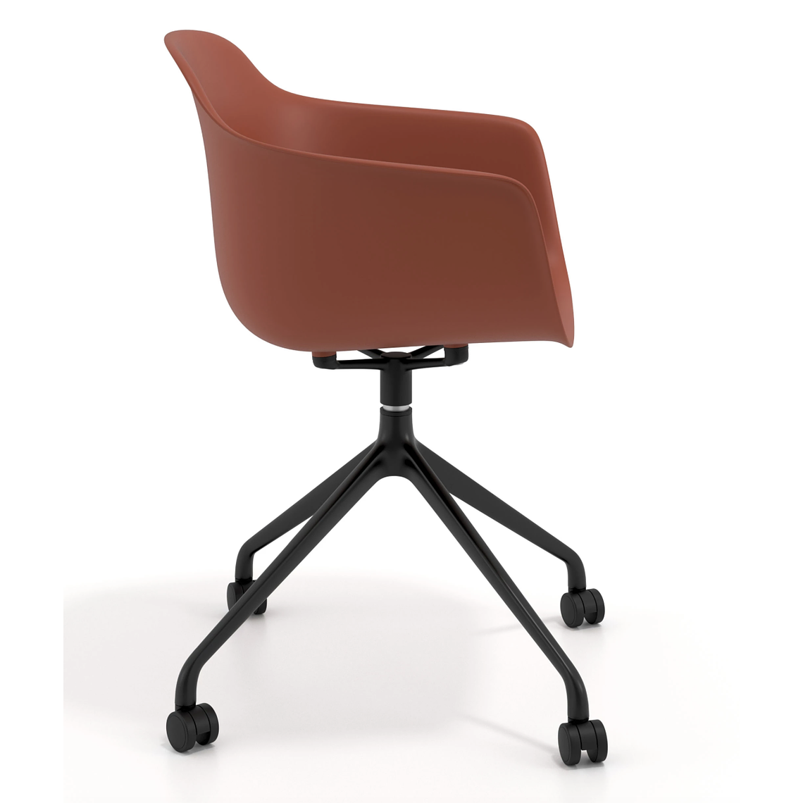 Silla Giratoria Alice, con ruedas - Negro - Naranja 4
