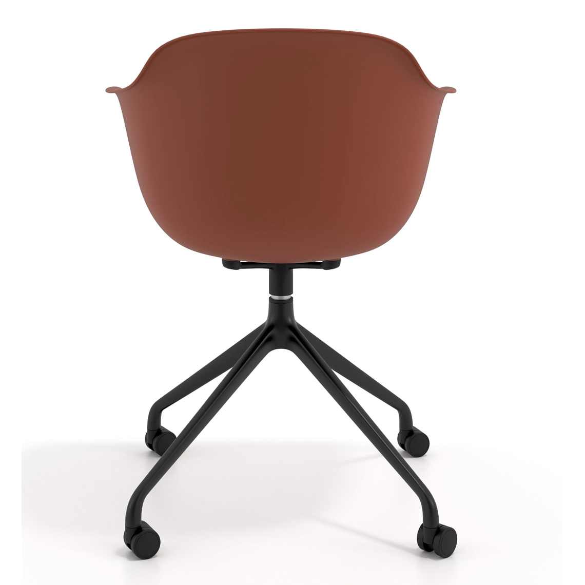 Silla Giratoria Alice, con ruedas - Negro - Naranja 5