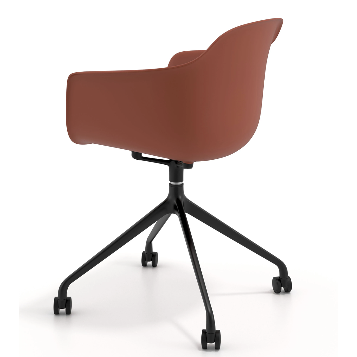 Silla Giratoria Alice, con ruedas - Negro - Naranja 6