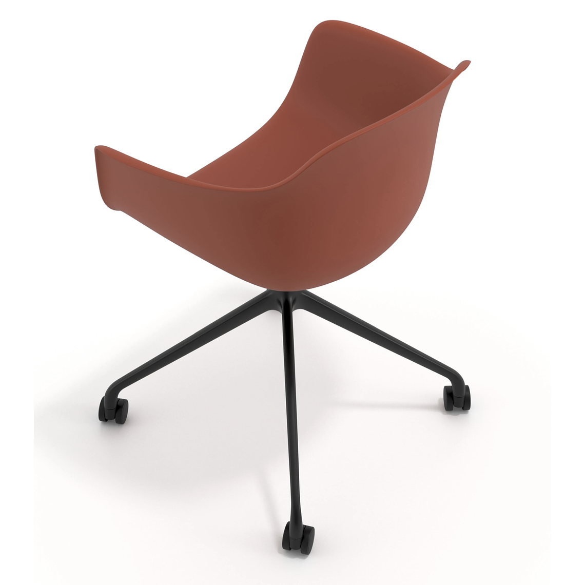 Silla Giratoria Alice, con ruedas - Negro - Naranja 7