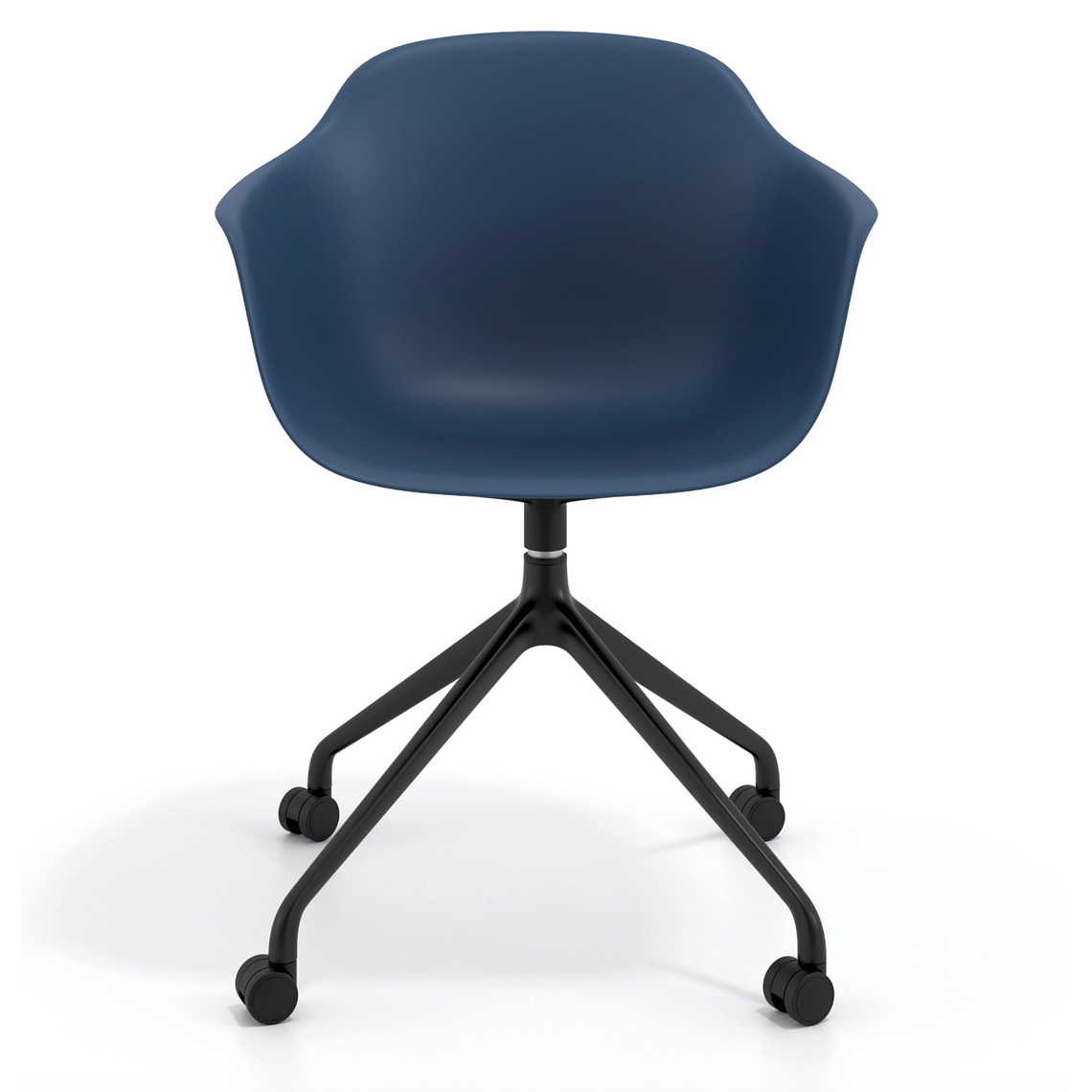 Silla Giratoria Alice, con ruedas - Negro - Azul 3