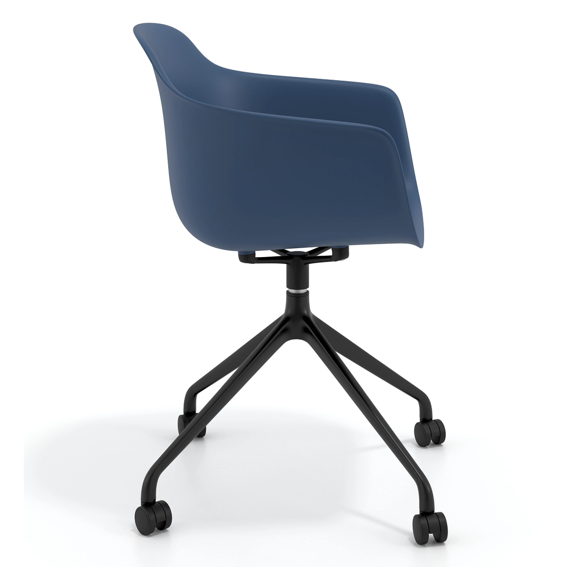Silla Giratoria Alice, con ruedas - Negro - Azul 4
