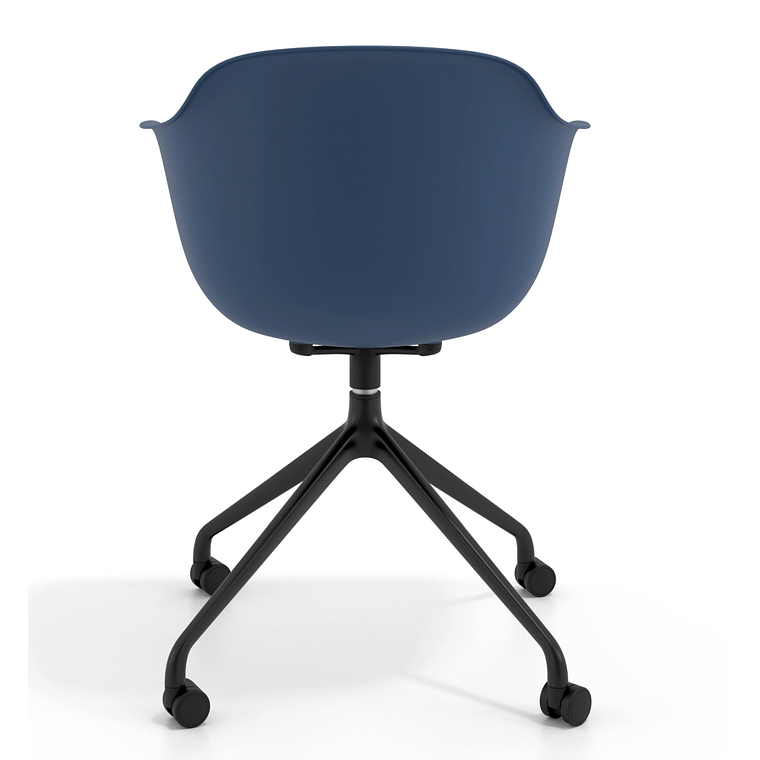 Silla Giratoria Alice, con ruedas - Negro - Azul 5