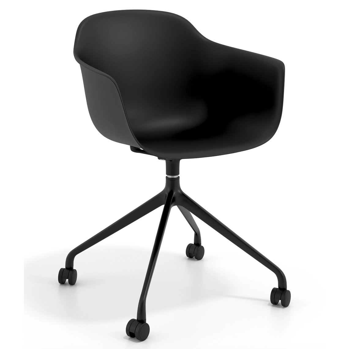 Silla Giratoria Alice, con ruedas - Negro - Negro 1