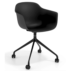 Silla Giratoria Alice, con ruedas - Negro - Negro