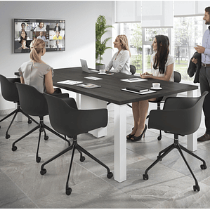 Silla Giratoria Alice, con ruedas - Negro - Negro