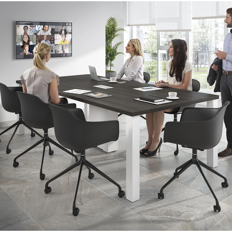 Silla Giratoria Alice, con ruedas - Negro - Negro 2