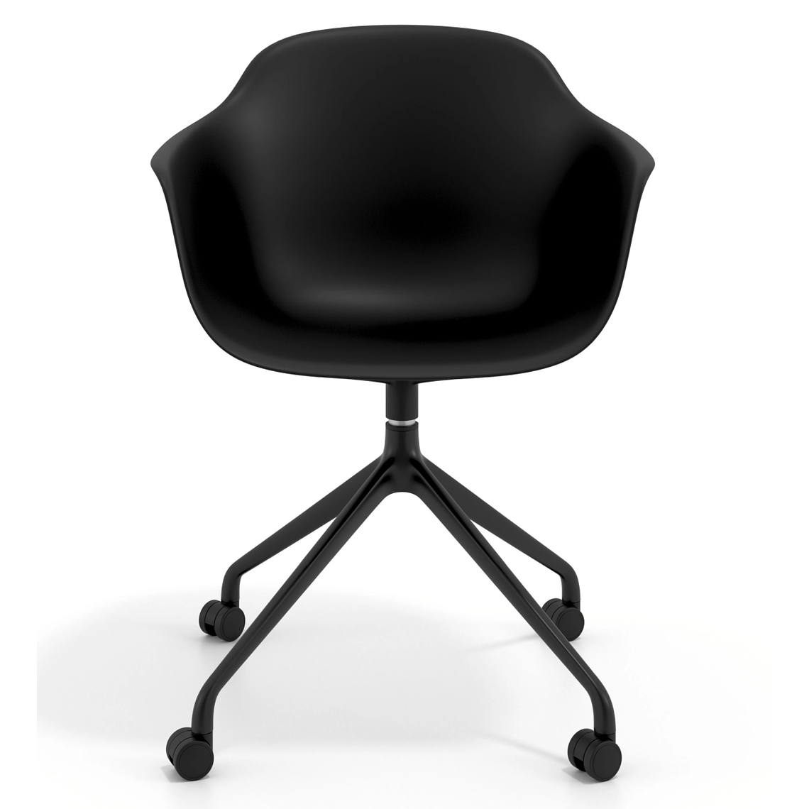 Silla Giratoria Alice, con ruedas - Negro - Negro 3