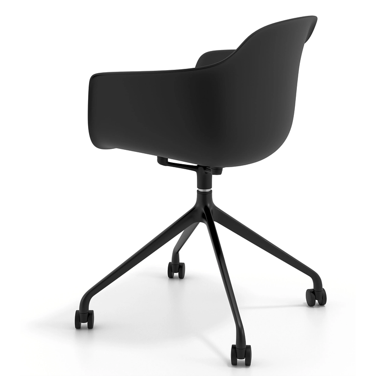 Silla Giratoria Alice, con ruedas - Negro - Negro 6