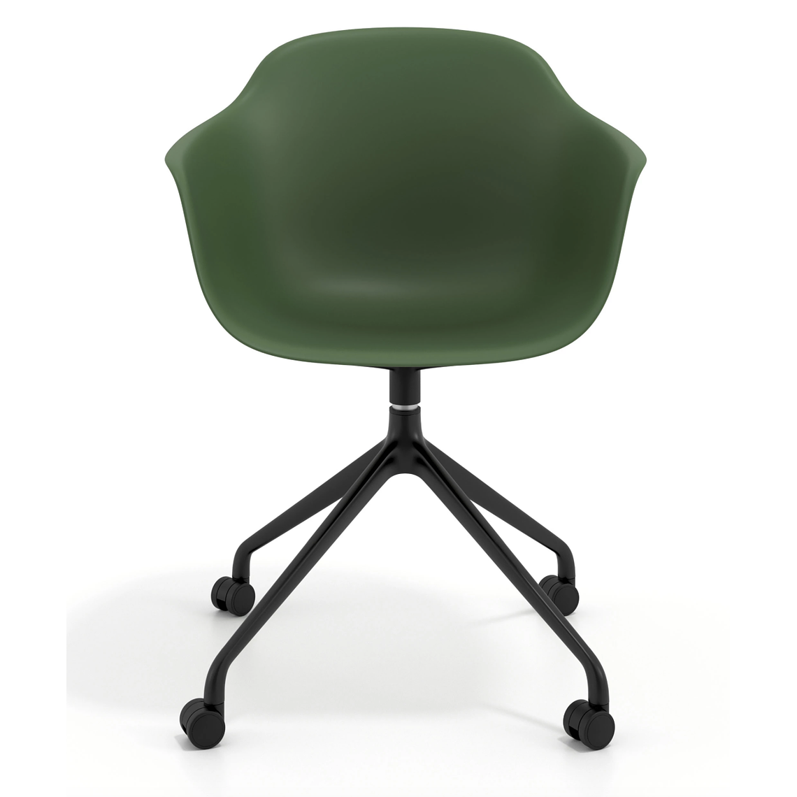 Silla Giratoria Alice, con ruedas - Negro - Verde 3