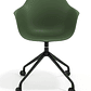 Silla Giratoria Alice, con ruedas - Negro - Verde - Miniatura 3