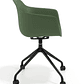 Silla Giratoria Alice, con ruedas - Negro - Verde - Miniatura 4