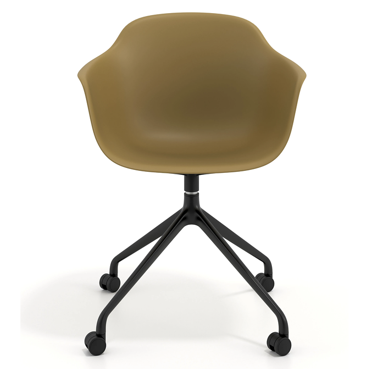 Silla Giratoria Alice, con ruedas - Negro - Amarillo 3