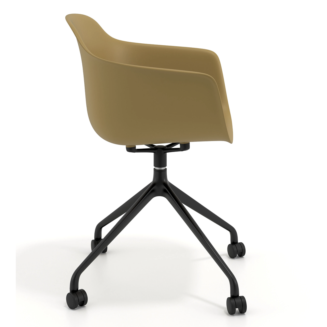 Silla Giratoria Alice, con ruedas - Negro - Amarillo 4