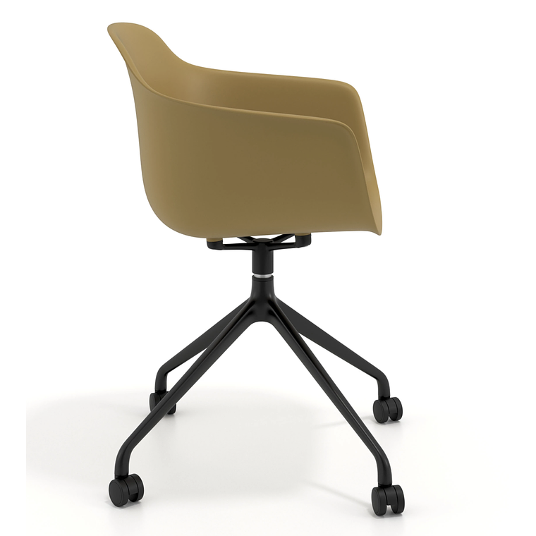 Silla Giratoria Alice, con ruedas - Negro - Amarillo 4