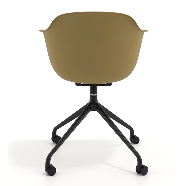 Silla Giratoria Alice, con ruedas - Negro - Amarillo 5