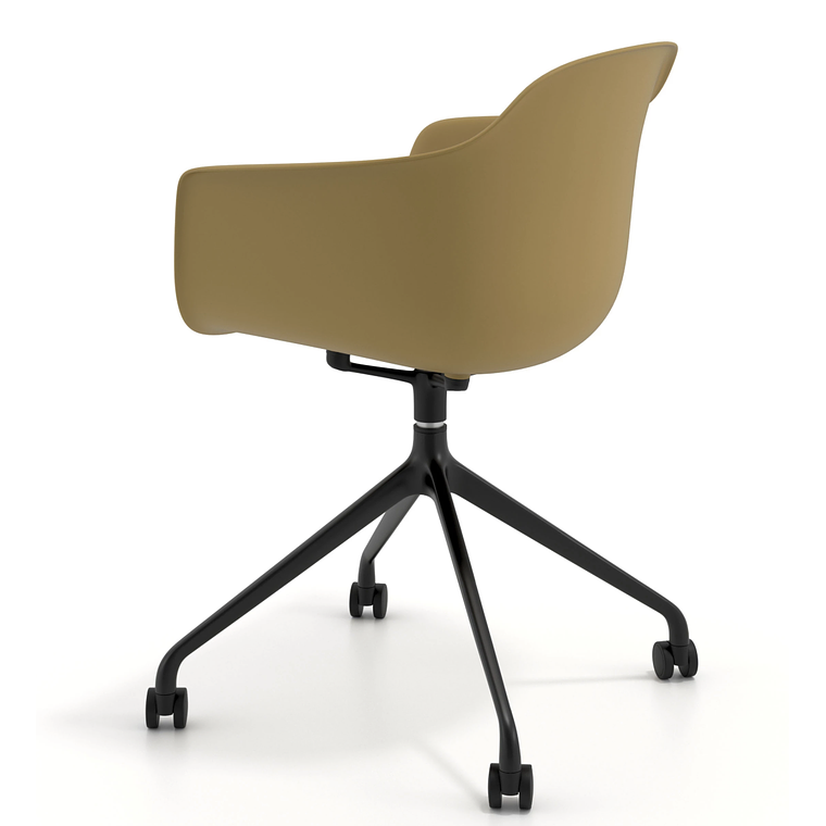 Silla Giratoria Alice, con ruedas - Negro - Amarillo 6