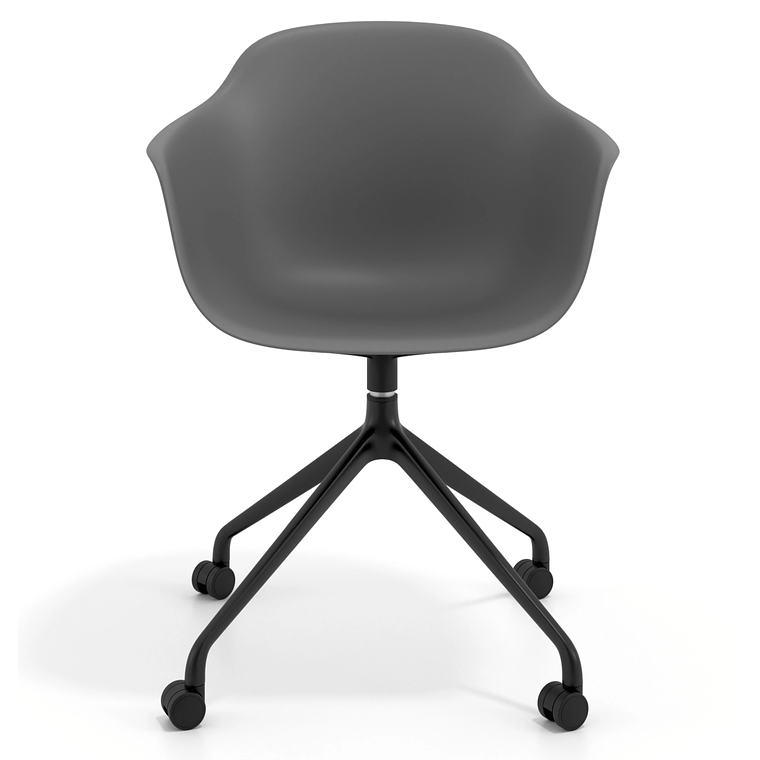 Silla Giratoria Alice, con ruedas - Negro - Antracita 3